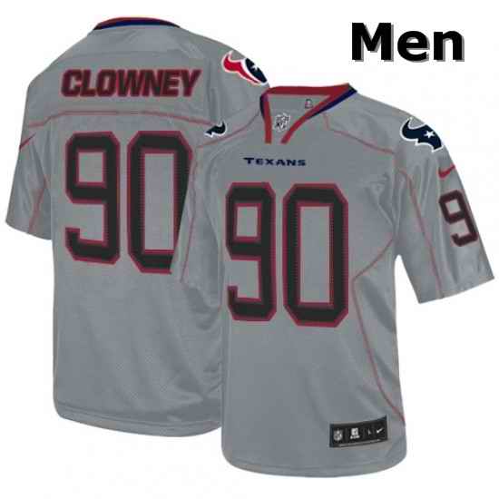 Men Nike Houston Texans 90 Jadeveon Clowney Elite Lights Out Grey NFL Jersey